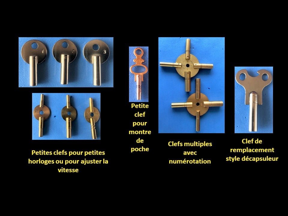 Autres images de diverses clefs d'horloges. (Image : Tous droits réservés, Bordloub)