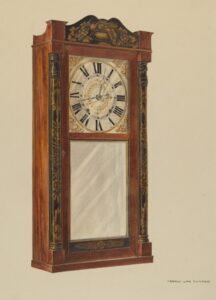 Watercolor of a Mirror clock